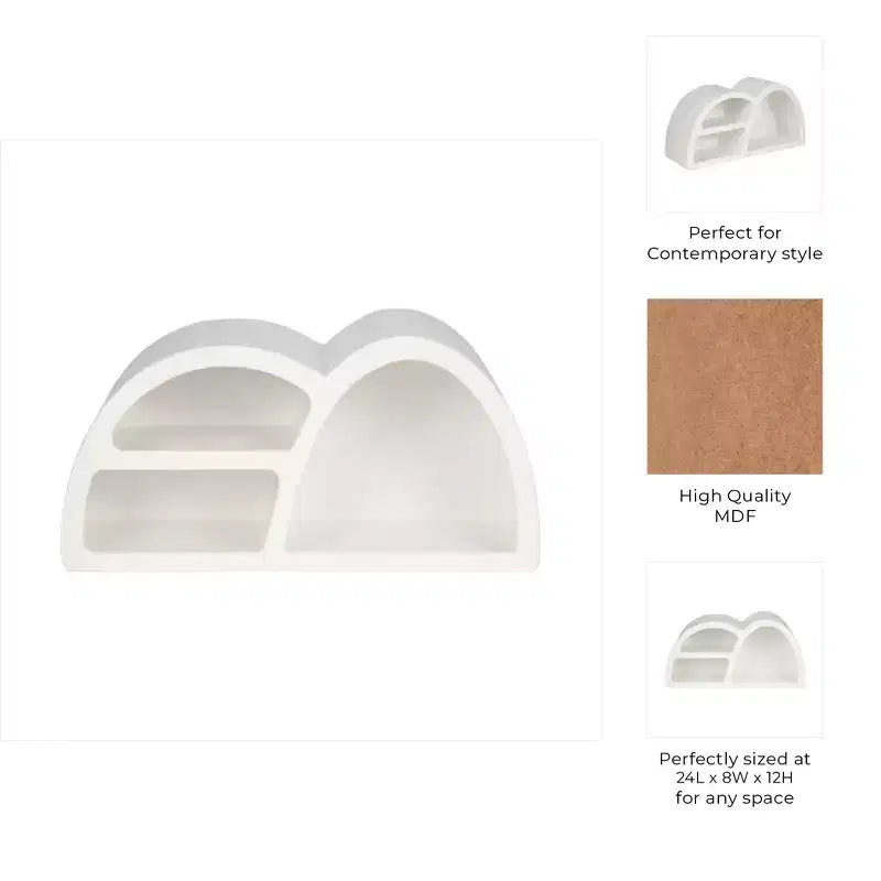 Mensola a Muro in Legno Scultorea Geometrica Asimmetrica Design Contemporaneo per Casa Ufficio Camera da Letto o Soggiorno Unità Organizzativa Espositiva