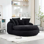 Pouf a Sacco in ciniglia Ovale e Oversize con 3 Cuscini Grandi e 2 Piccoli e Schienale Avvolgente per Adulti