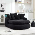 Pouf a Sacco in ciniglia Ovale e Oversize con 3 Cuscini Grandi e 2 Piccoli e Schienale Avvolgente per Adulti
