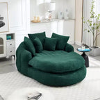 Pouf a Sacco in ciniglia Ovale e Oversize con 3 Cuscini Grandi e 2 Piccoli e Schienale Avvolgente per Adulti