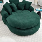 Pouf a Sacco in ciniglia Ovale e Oversize con 3 Cuscini Grandi e 2 Piccoli e Schienale Avvolgente per Adulti