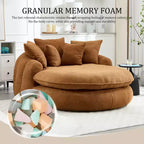 Pouf a Sacco in ciniglia Ovale e Oversize con 3 Cuscini Grandi e 2 Piccoli e Schienale Avvolgente per Adulti