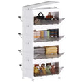 Hooure 4-Tier 88 qt. Collapsible Storage Bins Stackable Plastic Organizers in White