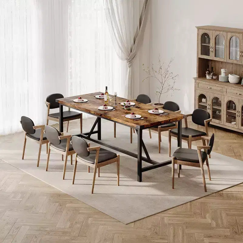 COZONY 70.87 Tavolo da Pranzo Rettangolare per 6-8, Tavolo da Cucina Industriale in Legno con Struttura Robusta, Durevole e Facile da Montare, Tavolo per Sala da Pranzo