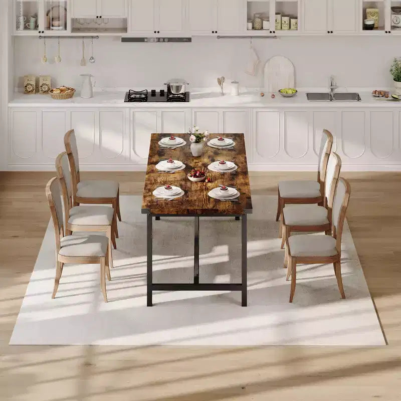 COZONY 70.87 Tavolo da Pranzo Rettangolare per 6-8, Tavolo da Cucina Industriale in Legno con Struttura Robusta, Durevole e Facile da Montare, Tavolo per Sala da Pranzo