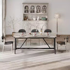 COZONY 70.87 Tavolo da Pranzo Rettangolare per 6-8, Tavolo da Cucina Industriale in Legno con Struttura Robusta, Durevole e Facile da Montare, Tavolo per Sala da Pranzo