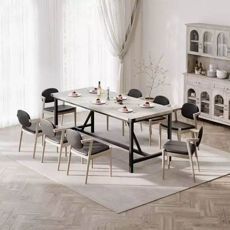 COZONY 70.87 Tavolo da Pranzo Rettangolare per 6-8, Tavolo da Cucina Industriale in Legno con Struttura Robusta, Durevole e Facile da Montare, Tavolo per Sala da Pranzo