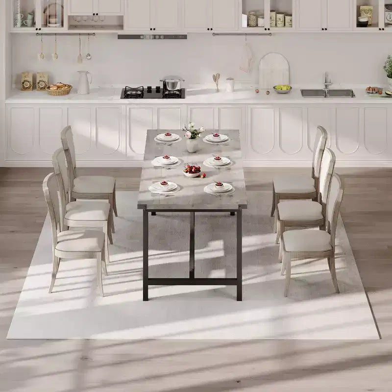 COZONY 70.87 Tavolo da Pranzo Rettangolare per 6-8, Tavolo da Cucina Industriale in Legno con Struttura Robusta, Durevole e Facile da Montare, Tavolo per Sala da Pranzo