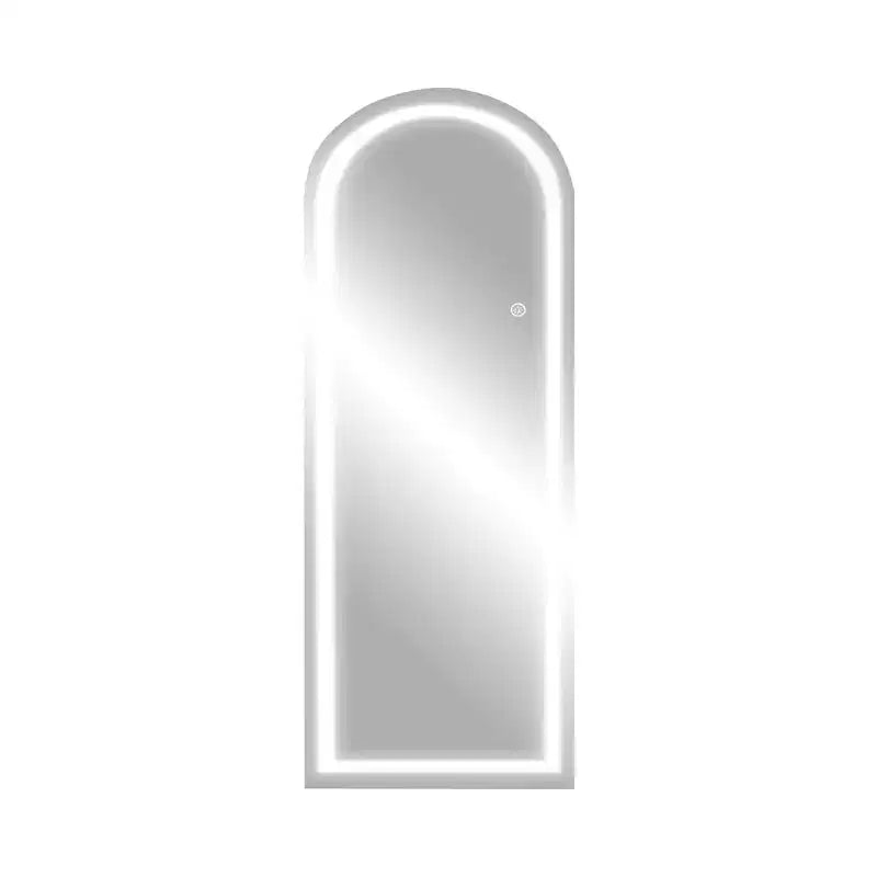 MAYEERTY Specchio intero a forma di arco con cornice in lega di alluminio, senza cornice, con supporto per soggiorno e camera da letto