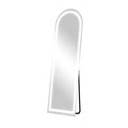 MAYEERTY Specchio intero a forma di arco con cornice in lega di alluminio, senza cornice, con supporto per soggiorno e camera da letto