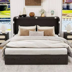 Letto a scomparsa Keloyid Haimyy Queen con struttura in legno massiccio, caricatore integrato e cassetto robusto