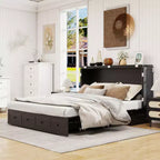 Letto a scomparsa Keloyid Haimyy Queen con struttura in legno massiccio, caricatore integrato e cassetto robusto