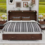 Letto a scomparsa Keloyid Haimyy Queen con struttura in legno massiccio, caricatore integrato e cassetto robusto