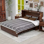 Letto a scomparsa Keloyid Haimyy Queen con struttura in legno massiccio, caricatore integrato e cassetto robusto
