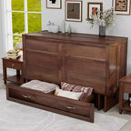 Letto a scomparsa Keloyid Haimyy Queen con struttura in legno massiccio, caricatore integrato e cassetto robusto