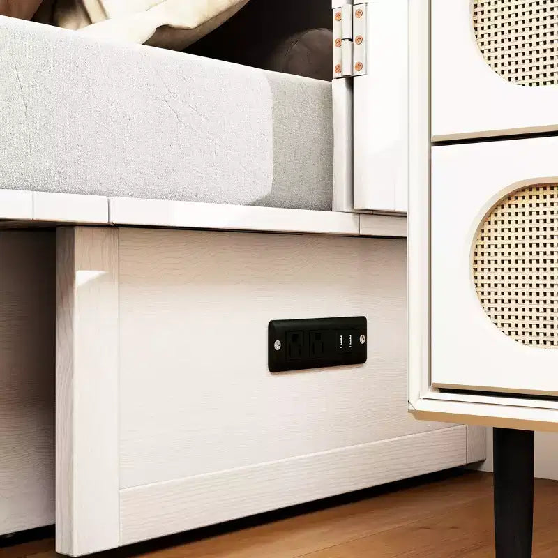 Letto a scomparsa Keloyid Haimyy Queen con struttura in legno massiccio, caricatore integrato e cassetto robusto