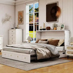 Letto a scomparsa Keloyid Haimyy Queen con struttura in legno massiccio, caricatore integrato e cassetto robusto
