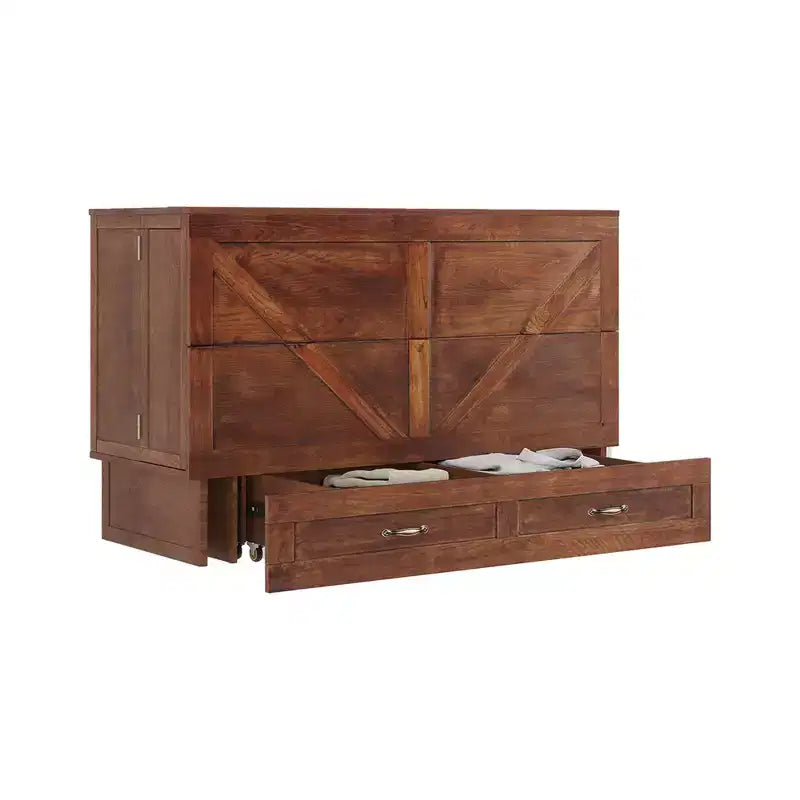 Letto a scomparsa Keloyid Haimyy Queen con struttura in legno massiccio, caricatore integrato e cassetto robusto