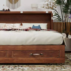 Letto a scomparsa Keloyid Haimyy Queen con struttura in legno massiccio, caricatore integrato e cassetto robusto