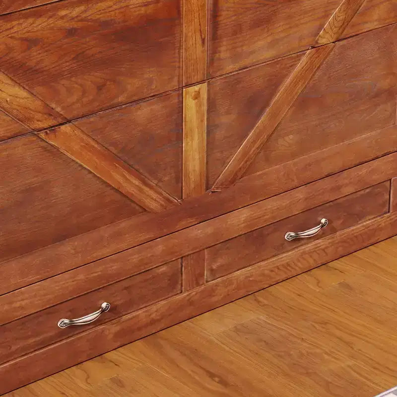 Letto a scomparsa Keloyid Haimyy Queen con struttura in legno massiccio, caricatore integrato e cassetto robusto