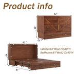 Letto a scomparsa Keloyid Haimyy Queen con struttura in legno massiccio, caricatore integrato e cassetto robusto