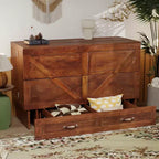 Letto a scomparsa Keloyid Haimyy Queen con struttura in legno massiccio, caricatore integrato e cassetto robusto