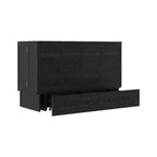 Keloyid Haimyy Solid Wood Frame Queen Murphy Bed Chest with Built-in Charger and Strong Drawer
