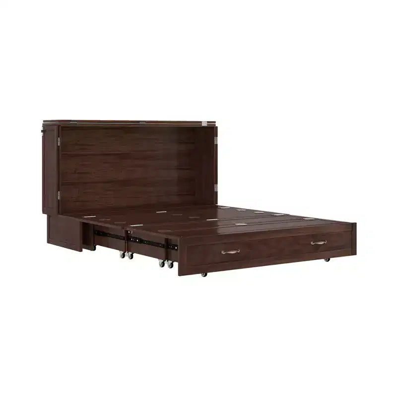 Letto a scomparsa Keloyid Haimyy Queen con struttura in legno massiccio, caricatore integrato e cassetto robusto