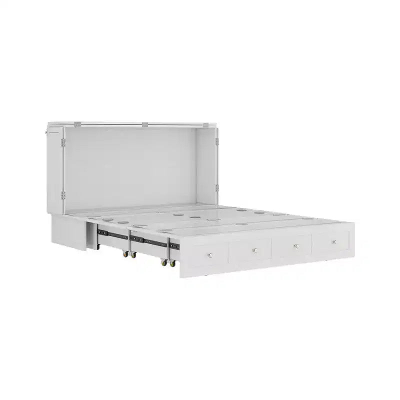 Letto a scomparsa Keloyid Haimyy Queen con struttura in legno massiccio, caricatore integrato e cassetto robusto