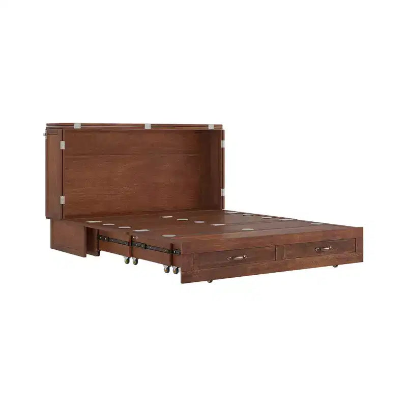 Letto a scomparsa Keloyid Haimyy Queen con struttura in legno massiccio, caricatore integrato e cassetto robusto