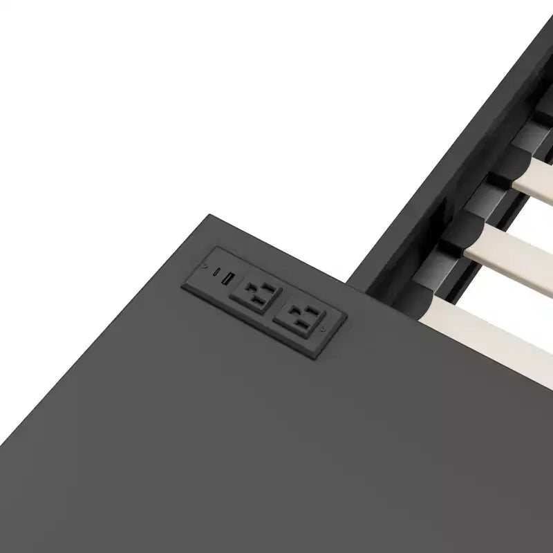Bellemave Letto Gaming Singolo con Scrivania e LED e Cassetti, Letto per Gamer in Metallo, Letti Singoli con Scrivania, Nero