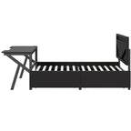 Bellemave Letto Gaming Singolo con Scrivania e LED e Cassetti, Letto per Gamer in Metallo, Letti Singoli con Scrivania, Nero
