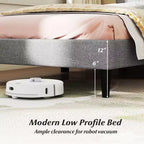 Struttura letto Costway per materasso singolo/matrimoniale/queen size con testiera imbottita in tessuto di lino e supporto a doghe in legno