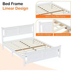 Karl Home Struttura letto in legno massello con 4 cassetti, letto a piattaforma in legno massello con testiera