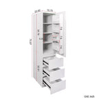 Dispensa AndMakers in legno bianco da 40 cm con cassetti