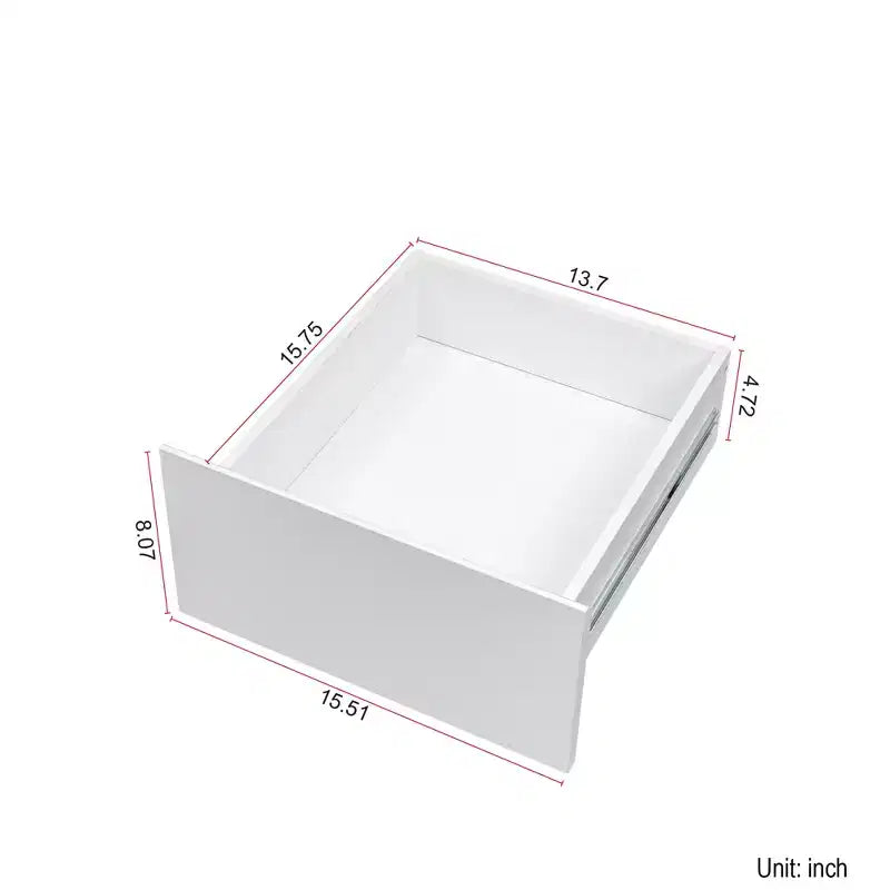 Dispensa AndMakers in legno bianco da 40 cm con cassetti