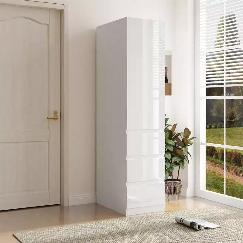 Dispensa AndMakers in legno bianco da 40 cm con cassetti