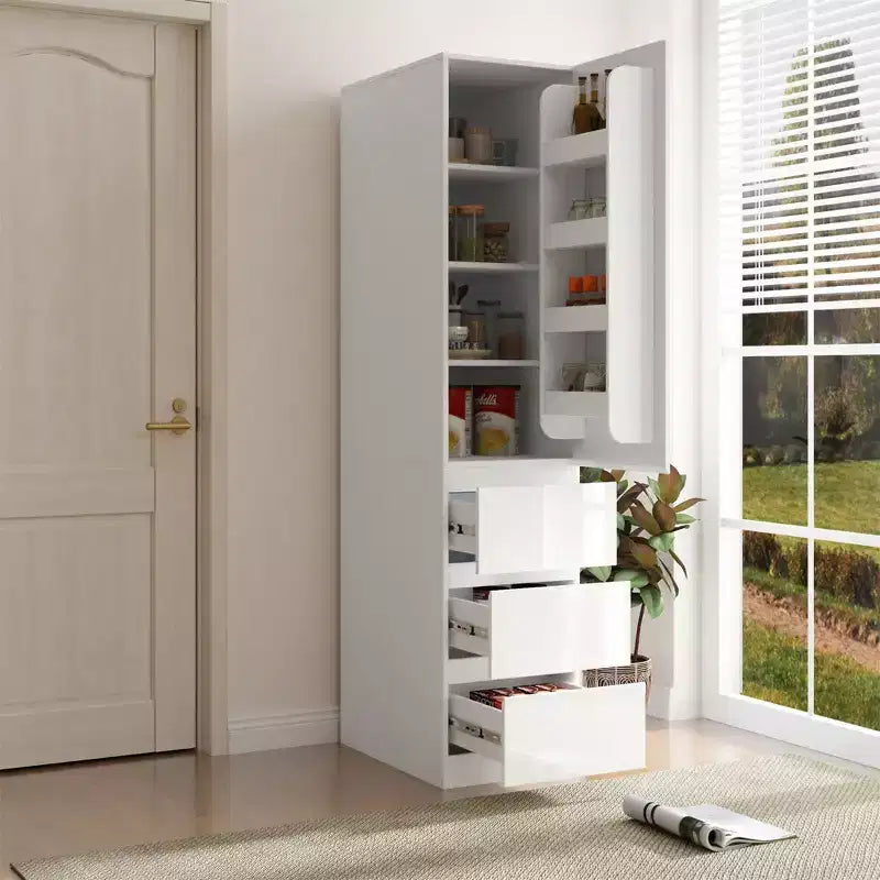 Dispensa AndMakers in legno bianco da 40 cm con cassetti