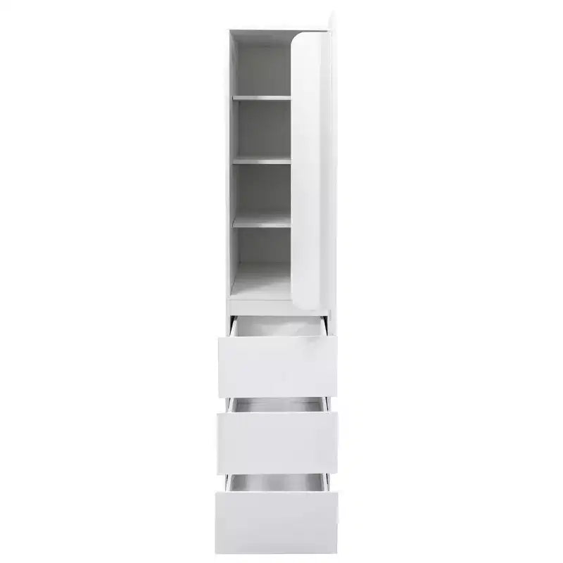 Dispensa AndMakers in legno bianco da 40 cm con cassetti