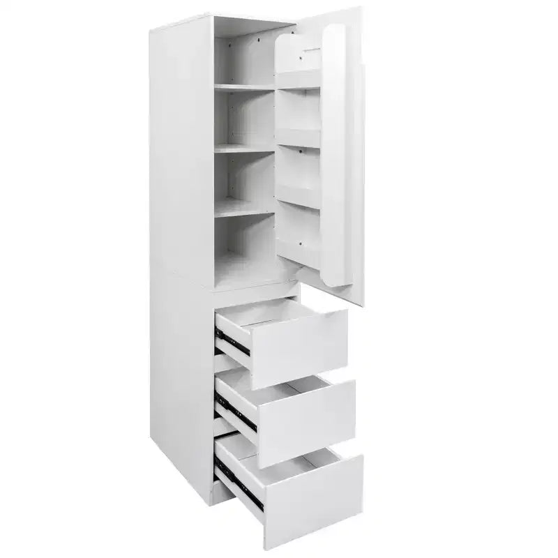 Dispensa AndMakers in legno bianco da 40 cm con cassetti