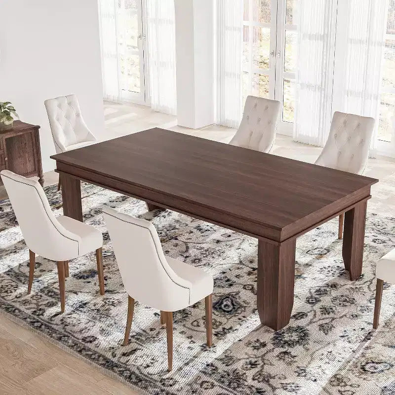 Tavolo da pranzo per 6-8 persone, tavolo da pranzo lungo 180 cm con robusta struttura in legno, grande tavolo da pranzo rettangolare per soggiorno, cucina, sala da pranzo