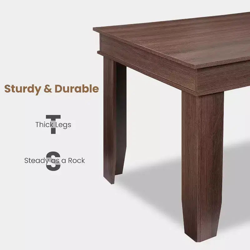 Tavolo da pranzo per 6-8 persone, tavolo da pranzo lungo 180 cm con robusta struttura in legno, grande tavolo da pranzo rettangolare per soggiorno, cucina, sala da pranzo