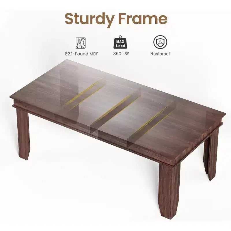 Tavolo da pranzo per 6-8 persone, tavolo da pranzo lungo 180 cm con robusta struttura in legno, grande tavolo da pranzo rettangolare per soggiorno, cucina, sala da pranzo