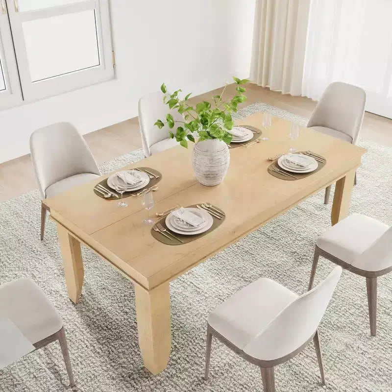 Tavolo da pranzo per 6-8 persone, tavolo da pranzo lungo 180 cm con robusta struttura in legno, grande tavolo da pranzo rettangolare per soggiorno, cucina, sala da pranzo