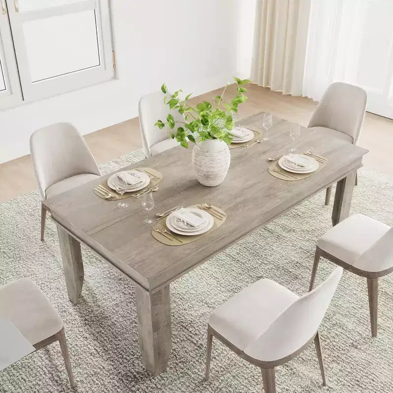 Tavolo da pranzo per 6-8 persone, tavolo da pranzo lungo 180 cm con robusta struttura in legno, grande tavolo da pranzo rettangolare per soggiorno, cucina, sala da pranzo