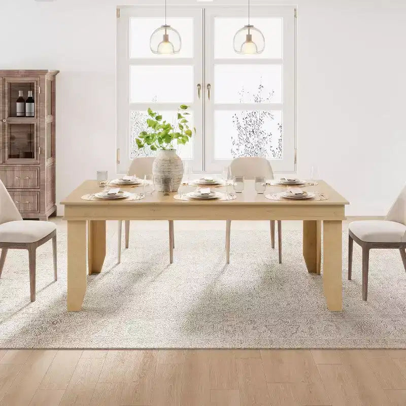 Tavolo da pranzo per 6-8 persone, tavolo da pranzo lungo 180 cm con robusta struttura in legno, grande tavolo da pranzo rettangolare per soggiorno, cucina, sala da pranzo