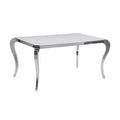 Chintaly Imports,Starphire Glass Top Dining Table W/ Cabriole Steel Base