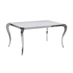 Chintaly Imports,Starphire Glass Top Dining Table W/ Cabriole Steel Base