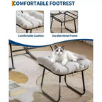 Sdraio da Esterno Oversize con Ottomana, Sedia a Dondolo con Struttura in Metallo, Dondolo a Uovo in Rattan per Giardino, Balcone e Relax in Patio