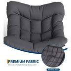 Sdraio da Esterno Oversize con Ottomana, Sedia a Dondolo con Struttura in Metallo, Dondolo a Uovo in Rattan per Giardino, Balcone e Relax in Patio